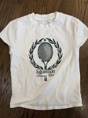 Lululemon Kids White Tennis Club Graphic Tee